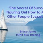 a sea with a boat and a text stating the Secret of SEO Success