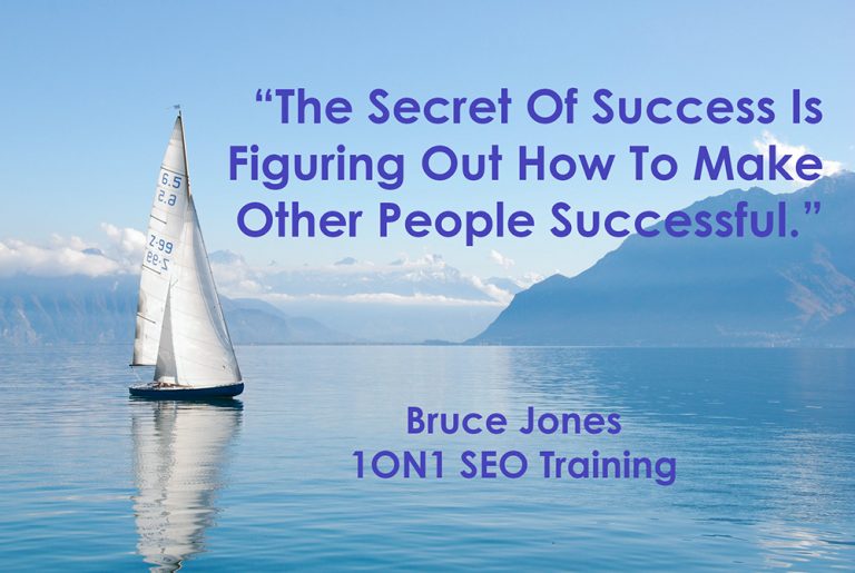 a sea with a boat and a text stating the Secret of SEO Success