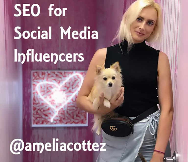 A SEO Social Media Influencer on Picture Holding A Dog