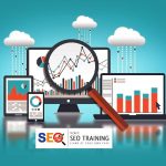 SEO reporting results showing on laptop, desktop, tablet and cellphone stating that you need to put attention on Tracking SEO Performance to Stay Motivated