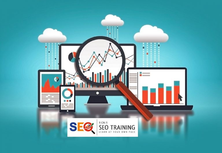 SEO reporting results showing on laptop, desktop, tablet and cellphone stating that you need to put attention on Tracking SEO Performance to Stay Motivated