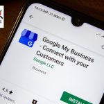 a cellphone showing Google My Business - Connect with your customers for more sales