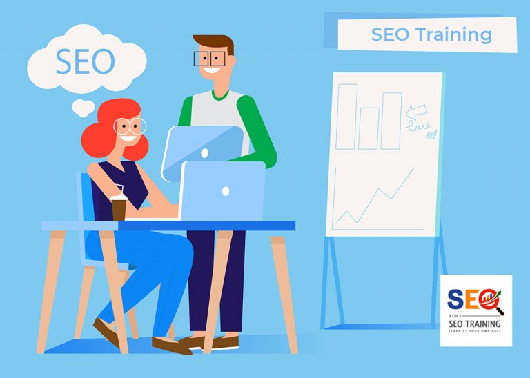 A Man And Woman In Office Taking SEO Training On Learning What is the Best SEO Course to Learn with a Teacher