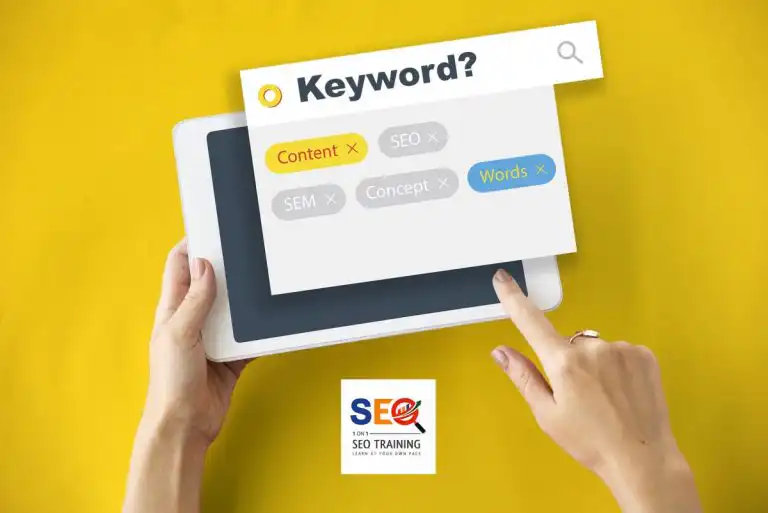 A Woman Hand Holding A Tablet For Keyword SEO Content Website Tags Search Use Everywhere