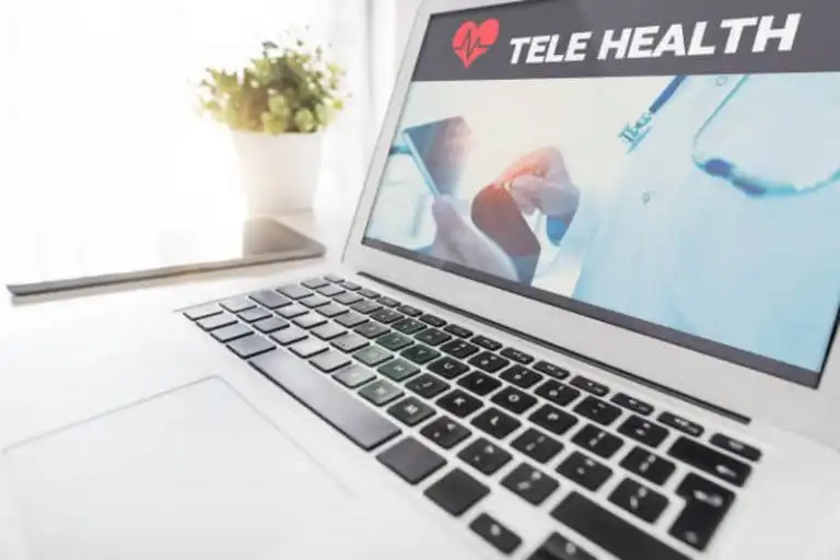 seo telehealth concept on laptop screen
