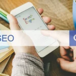 a person holding a phone using seo for business
