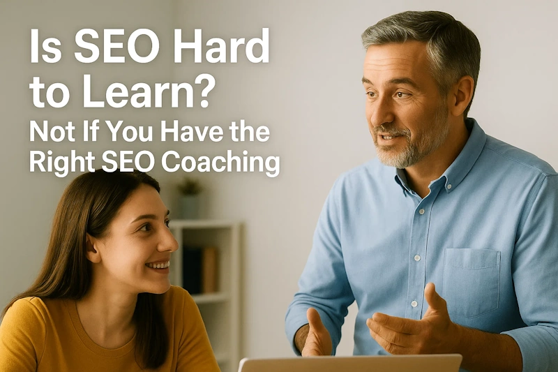 A man and woman discussing SEO, Is SEO Hard to Learn
